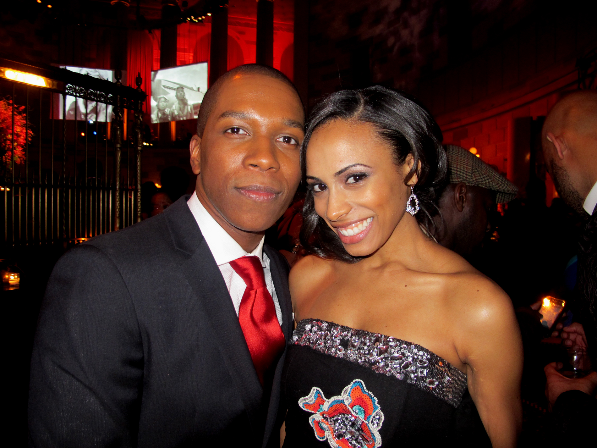 Leslie Odom, Jr. & Nicolette Robinson at the Red Tails premiere after-party in New York.