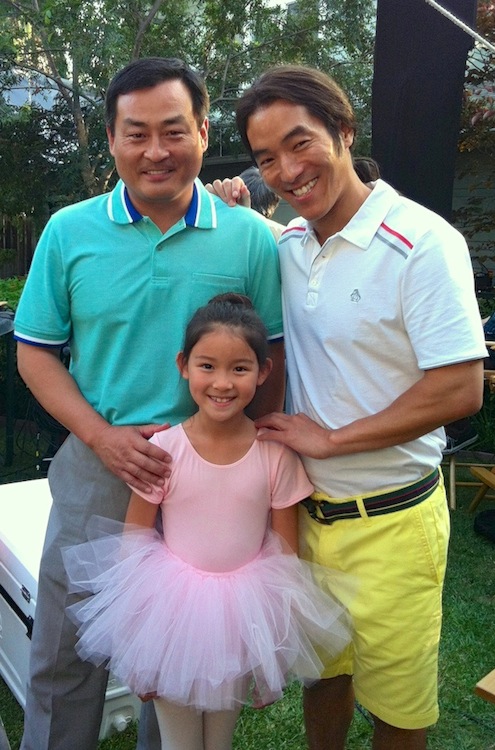 On location for film MURDER OF A CAT - Tom Yi, Leonardo Nam and Audry Huynh. June 2, 2013