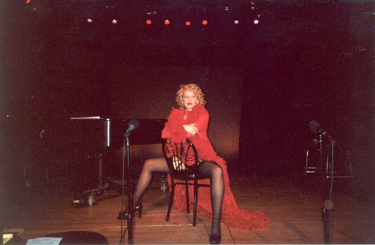 Susan Monson at The Duplex Cabarret NYC as Lili Von Shtupp in 