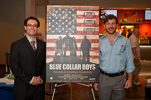 Mark Nistico and Gabe Fazio at the Los Angeles opening of Blue Collar Boys