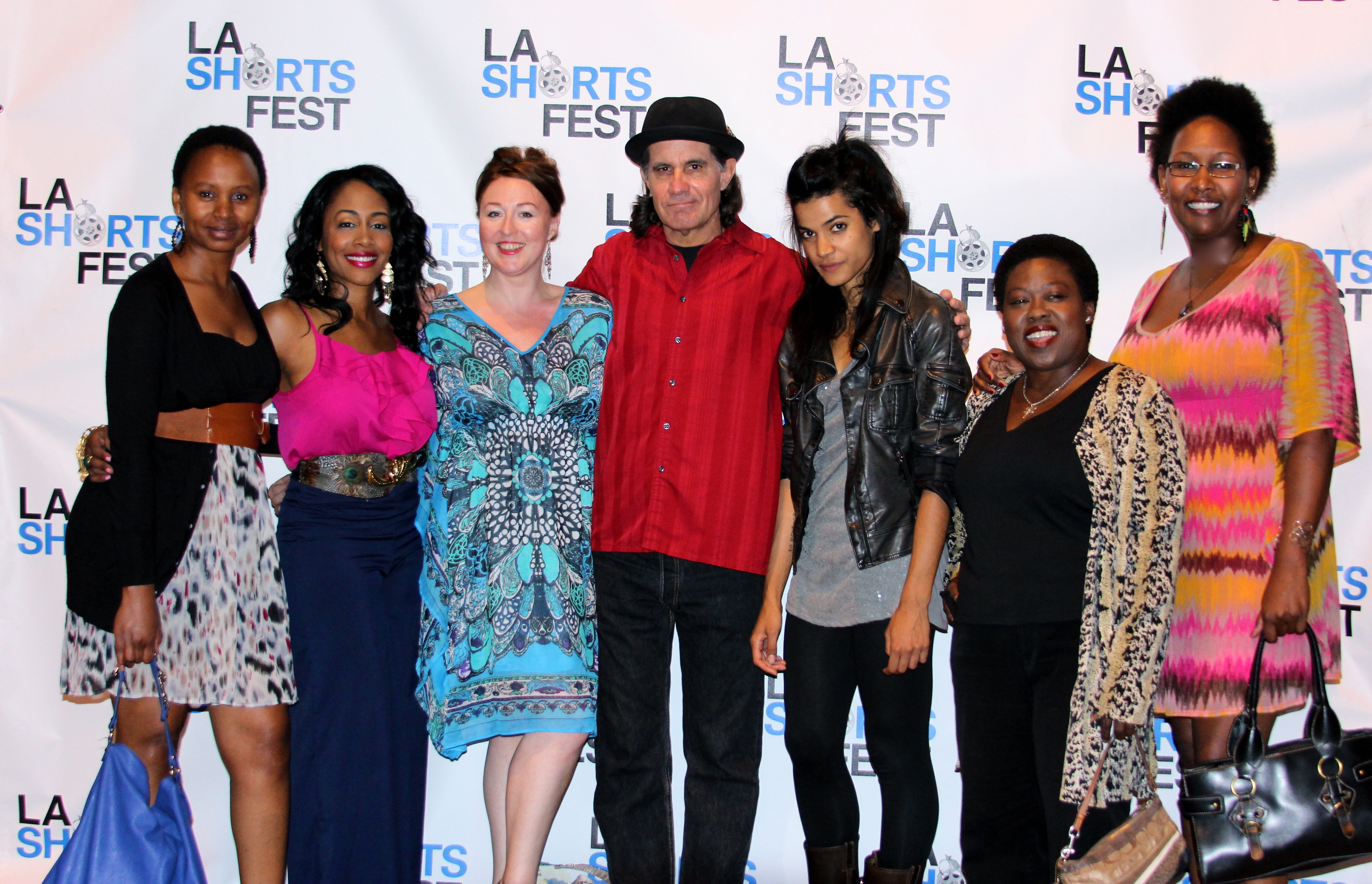 Director Wanjru Njendu with Cast of the Look Again screening at the Los Angeles International Shorts Film Festival