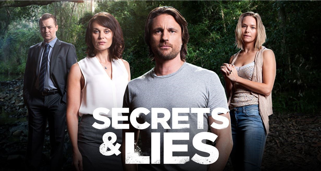Still of Diana Glenn, Anthony Hayes, Martin Henderson and Adrienne Pickering in Secrets & Lies (2014)