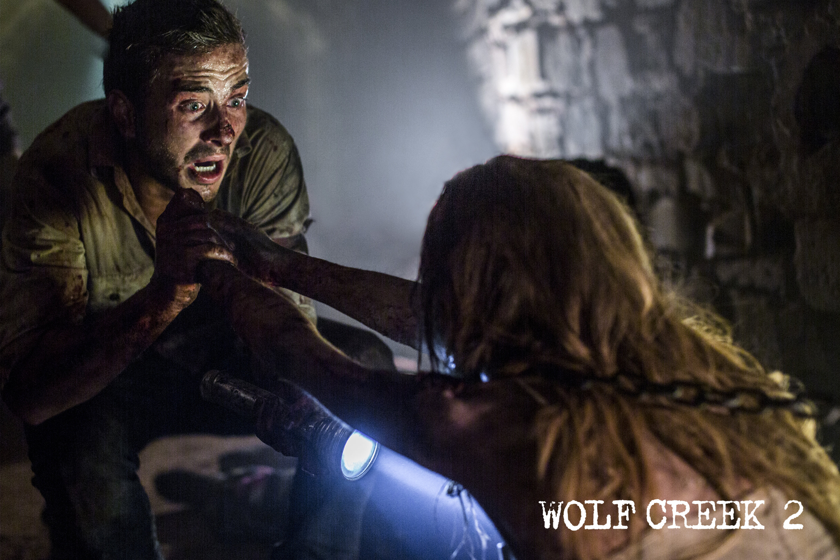 Ryan Corr and Jordan Cowan in Wolf Creek 2