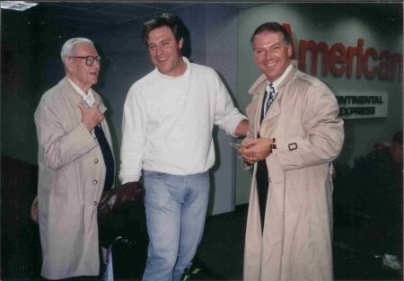 Flying from Amsterdam Schiphol Airport to JFK, New York. Ronnie met sitting next to him, John James, YES, Jeff Colby from the t.v. hit Dynesty! John,flew all the way up to Albany, when the two parted. Ronnies 90 year old Dad and sister Joyce picked him up.