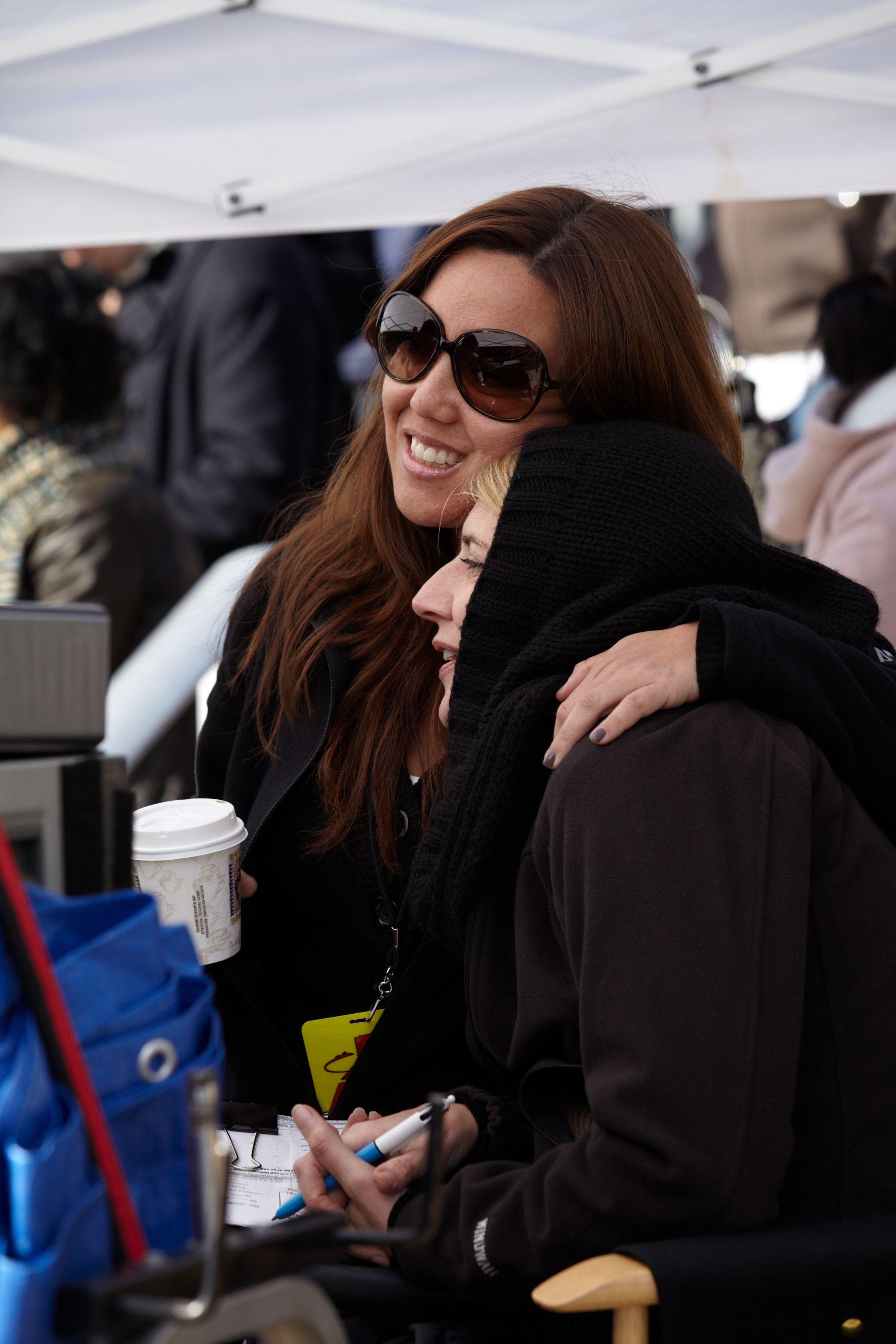 Chay Carter and Sheila Waldron on set of Argo