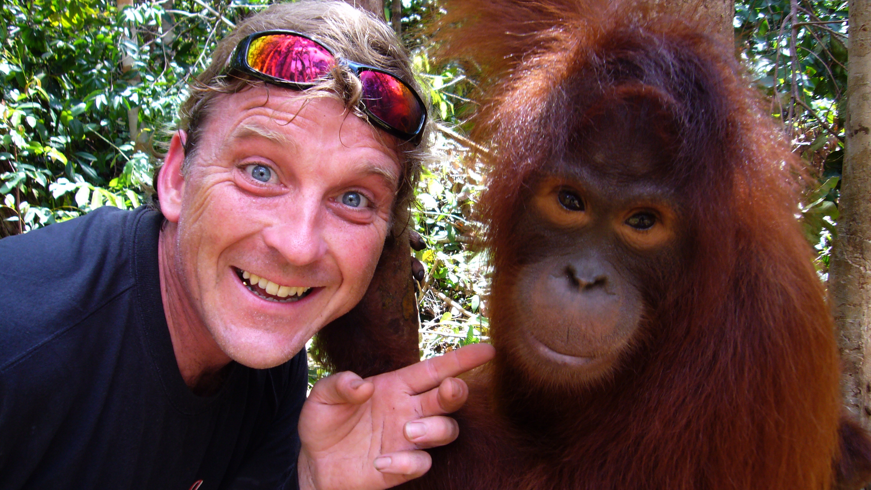 On location filming Orangutan Diaries in Borneo