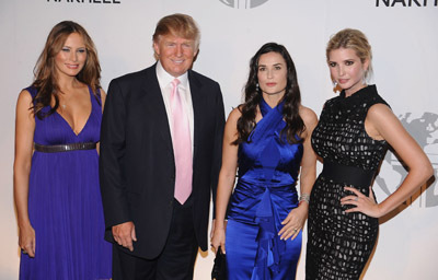 Demi Moore, Donald Trump, Ivanka Trump and Melania Trump