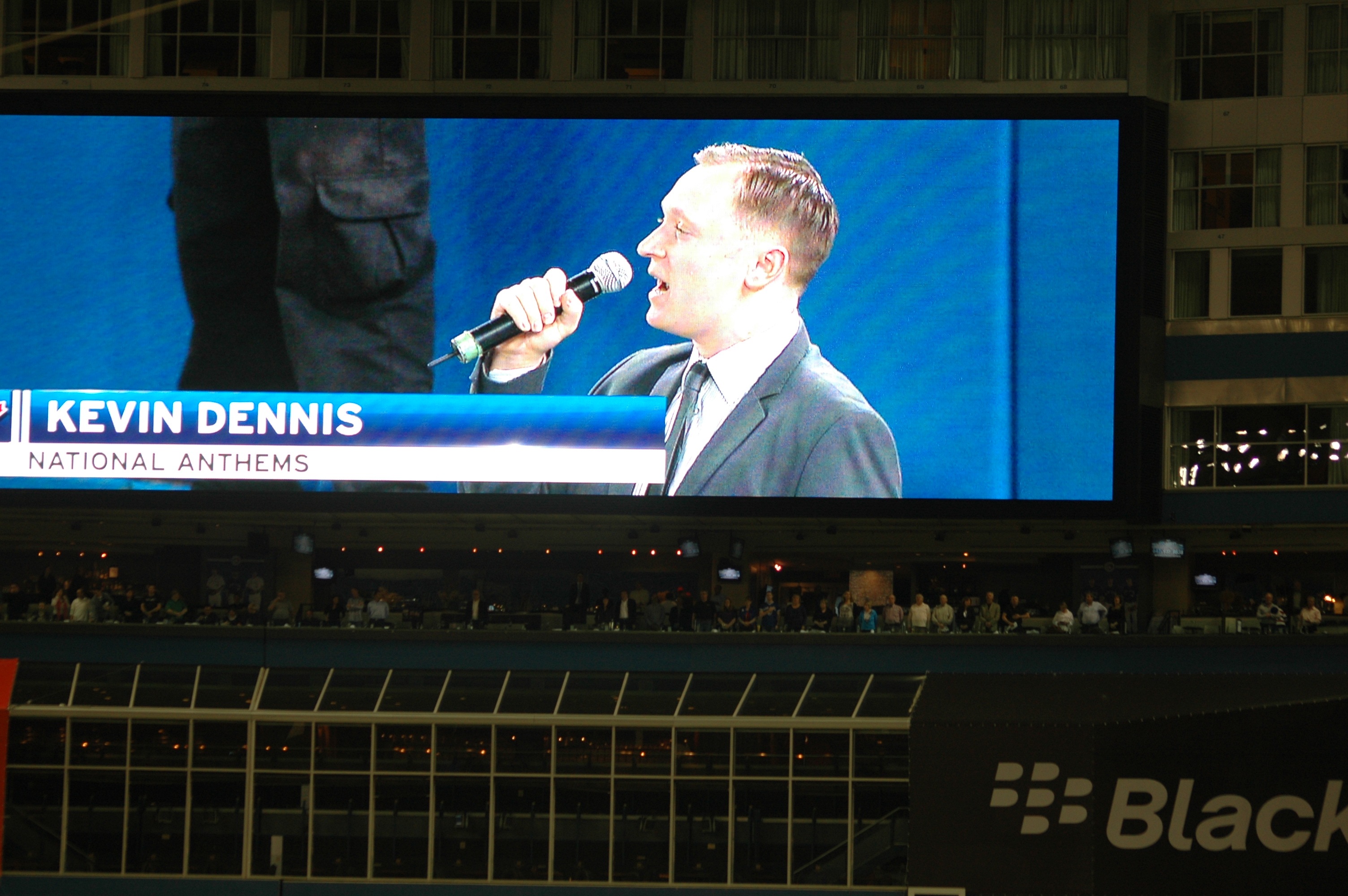 Singing the National Anthems for the Toronto Blue Jays at Rogers Centre.