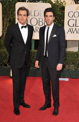 Zachary Quinto and Chris Pine at event of The 66th Annual Golden Globe Awards (2009)