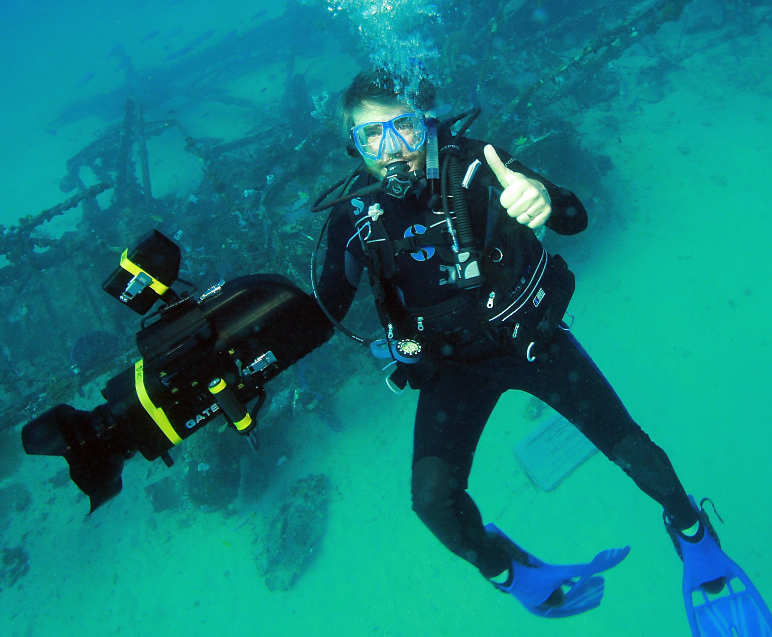 On location 100' underwater in Papua New Guinea documenting the search for Carnuba