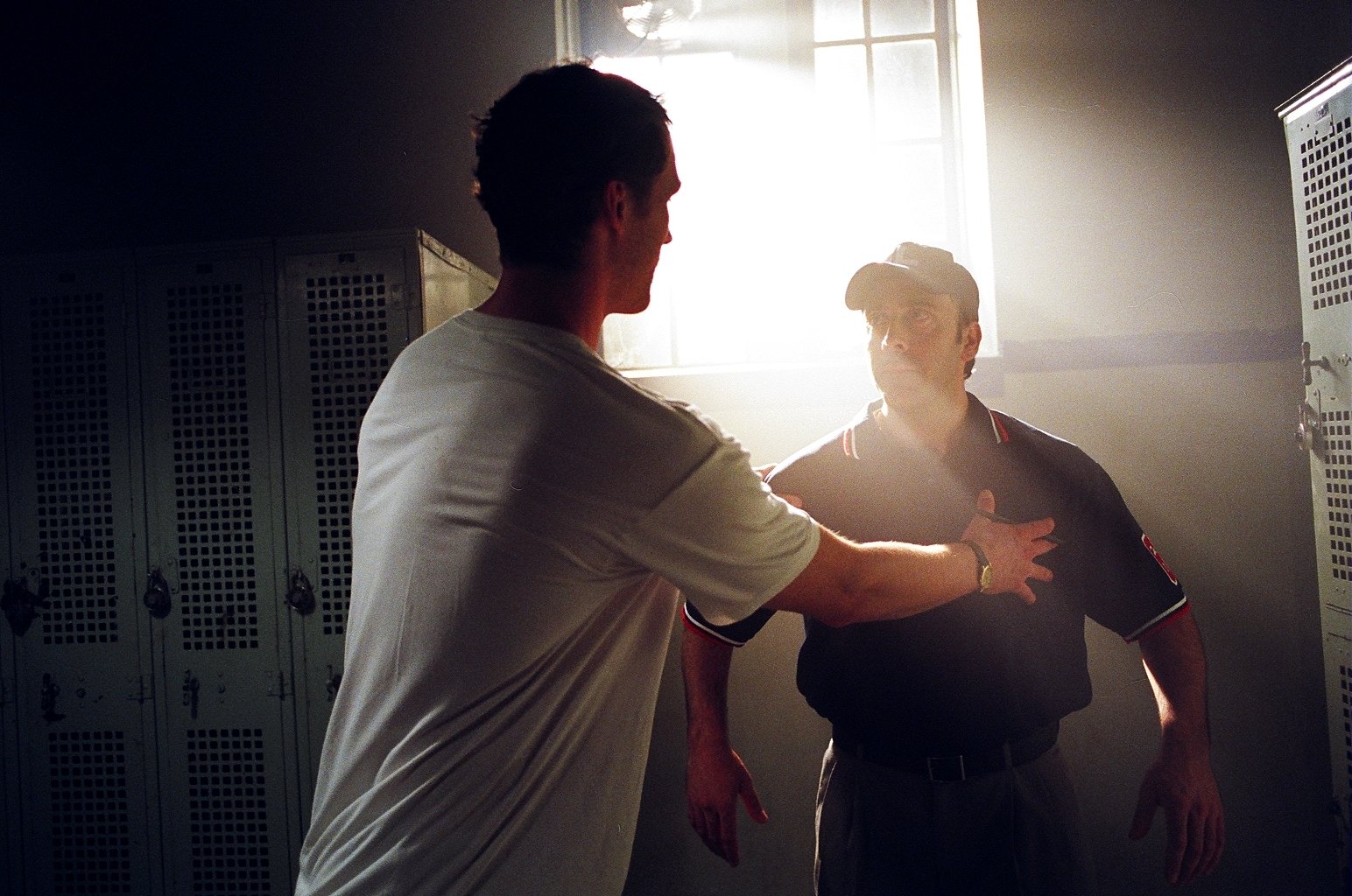 Robert Budreau works with an actor on his film 'Judgment Call' for PBS.