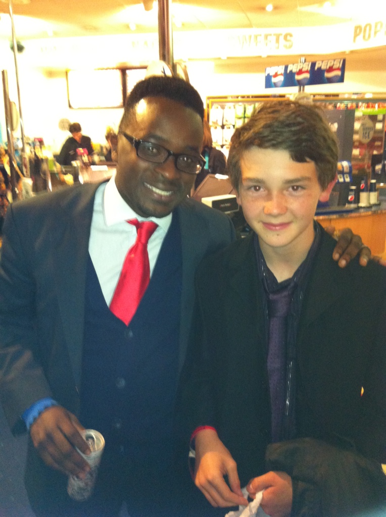 Nathaniel with another cast member at Demons Never Die premier