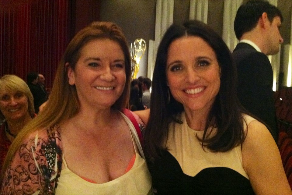 Re-united with Julia Louis Dreyfuss at a T.V. Academy event.