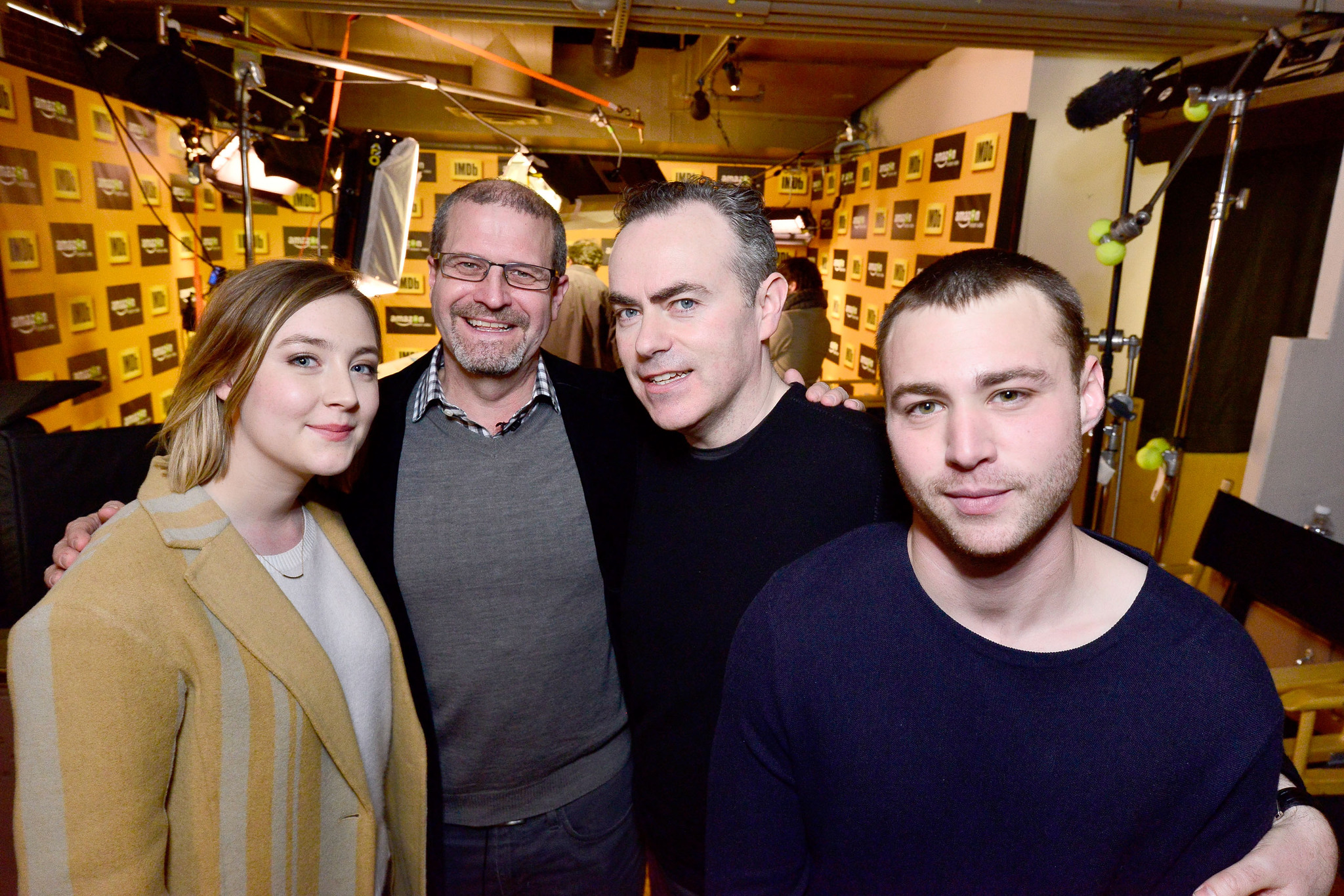 John Crowley, Saoirse Ronan and Emory Cohen at event of IMDb & AIV Studio at Sundance (2015)