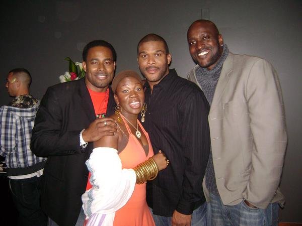 With actor Lamman Rucker, Tyler Perry and singer India Arie