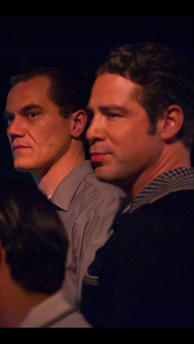 Michael Shannon and Hector Hank on set of The Iceman.