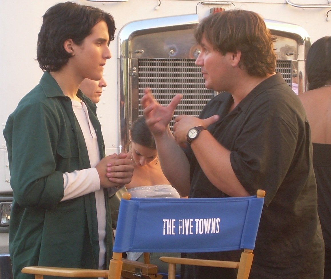 Daniel with director David Nutter on the set of Entourage.