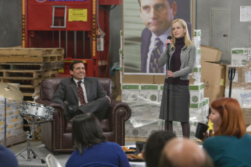 Still of Steve Carell and Angela Kinsey in The Office (2005)