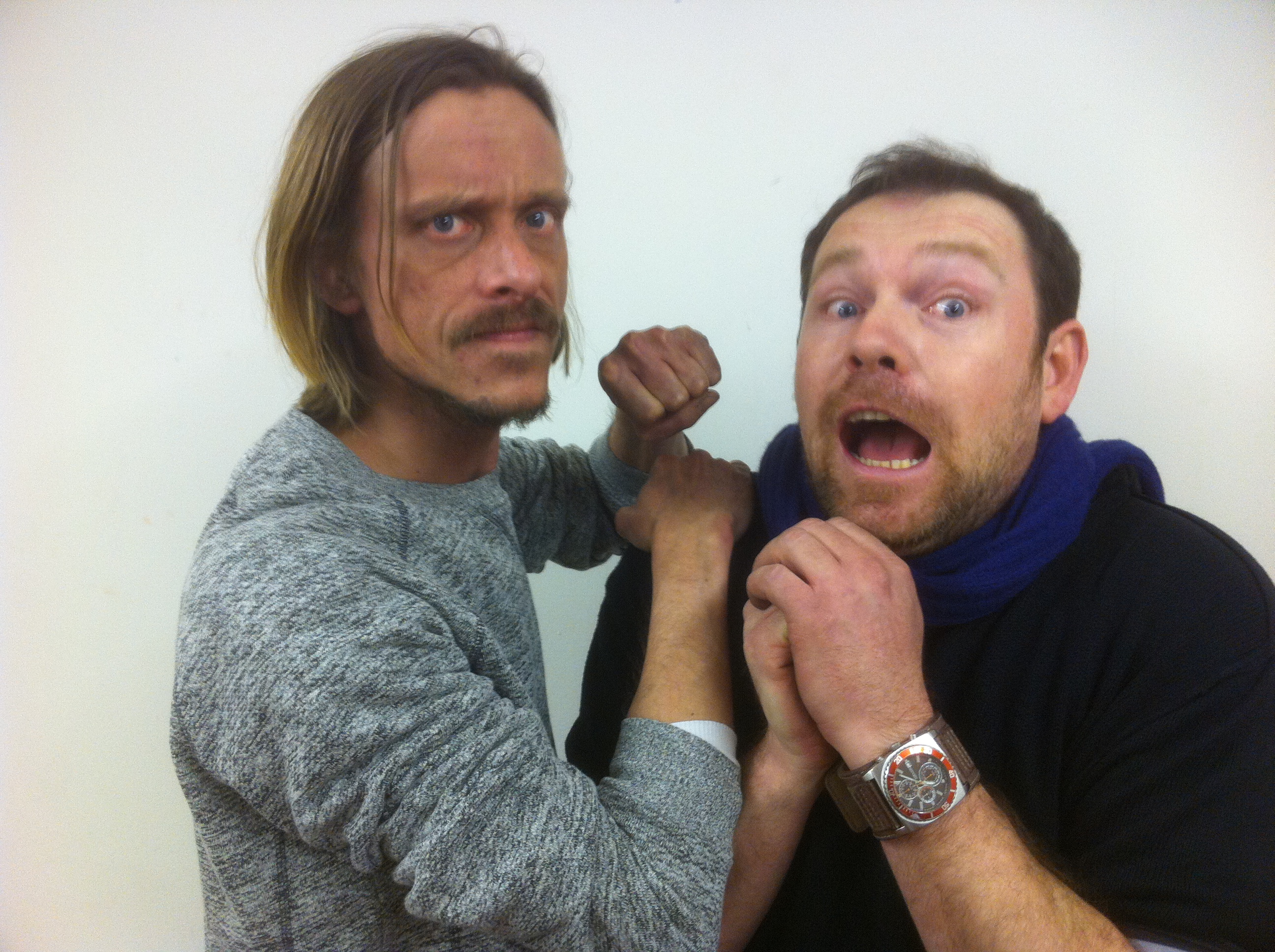 Dominic Kinnaird & Mackenzie Crook on set 2013