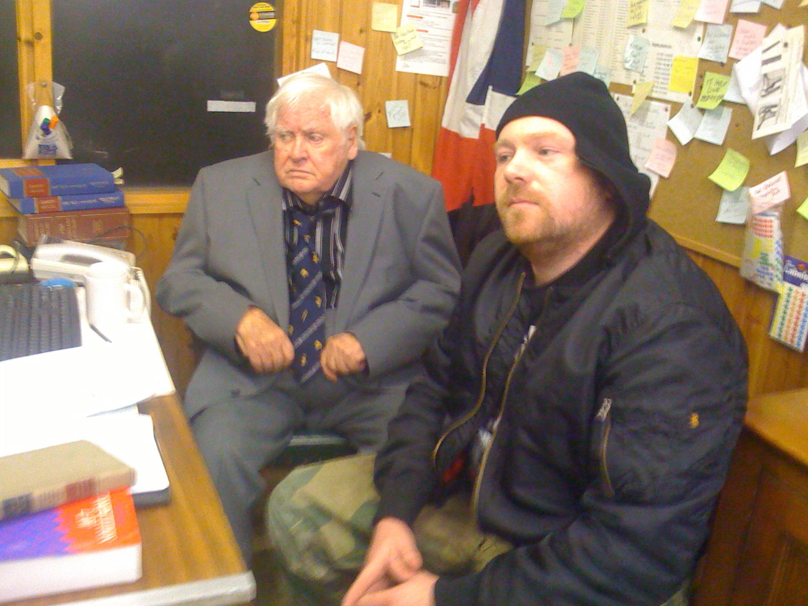 Dom Kinnaird as 'Hard Drive Dave' with Ken Russell on the Film Set of 'Zero'