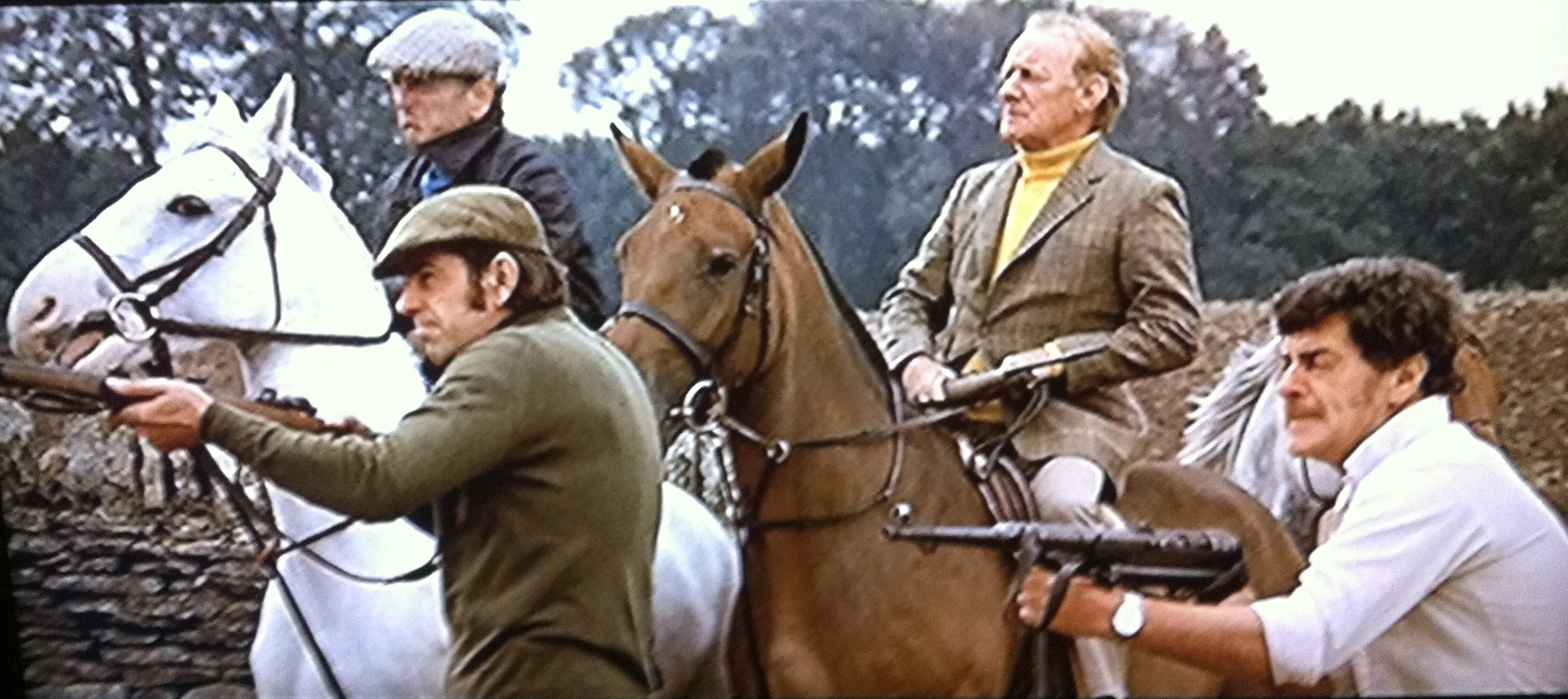 Rick in a scene from 11 HARROW HOUSE, with Trevor Howard, and fellow Stunt Performers.