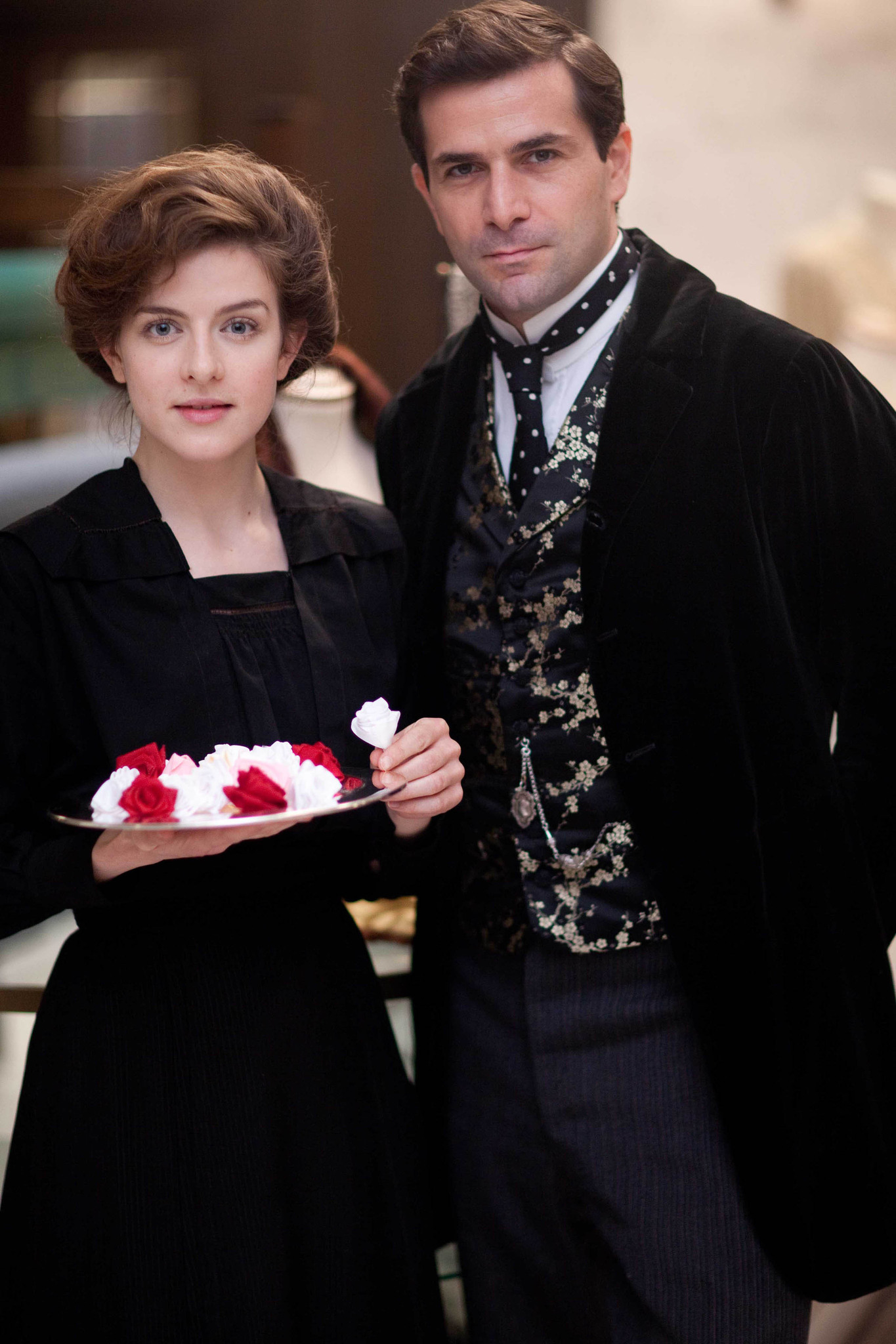 Still of Grégory Fitoussi and Aisling Loftus in Mr Selfridge (2013)