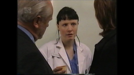 Still of Gwenfair Vaughan as Dr Allen in 'A Mind to Kill' detective series with Philip Madog.