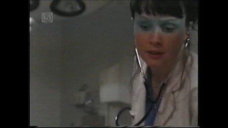 Still of Gwenfair Vaughan as Dr Allen in 'A Mind to Kill' detective series with Philip Madog.