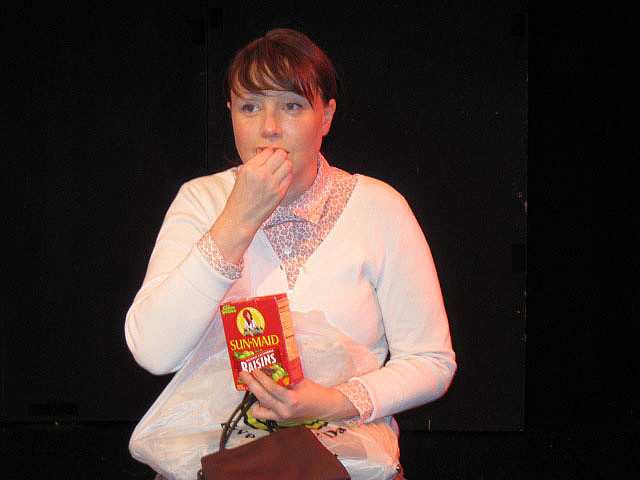 Gwenfair Vaughan in a solo performance of 'Turnham Green' with Mind the Gap Theater, New York.