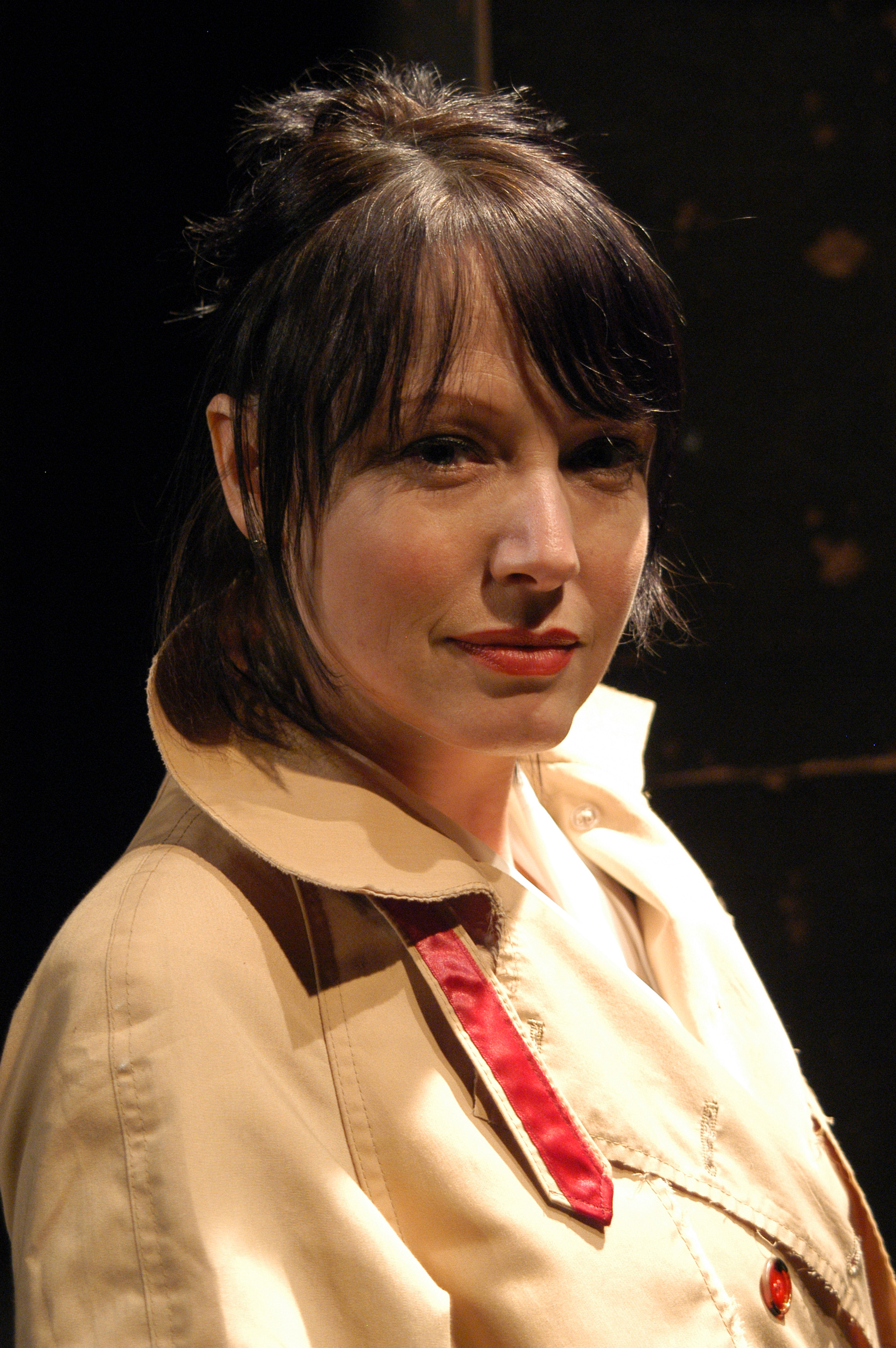 Gwenfair Vaughan as the female lead Aysha in the Off-Broadway production of 'The Cinnamon Moths'.