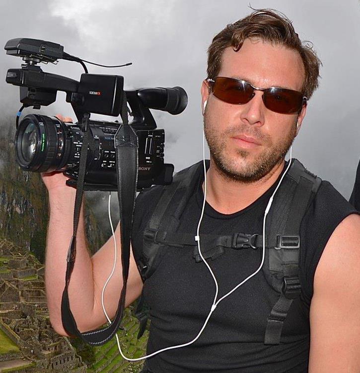 Filming 'The Universal Language' at Machu Picchu.