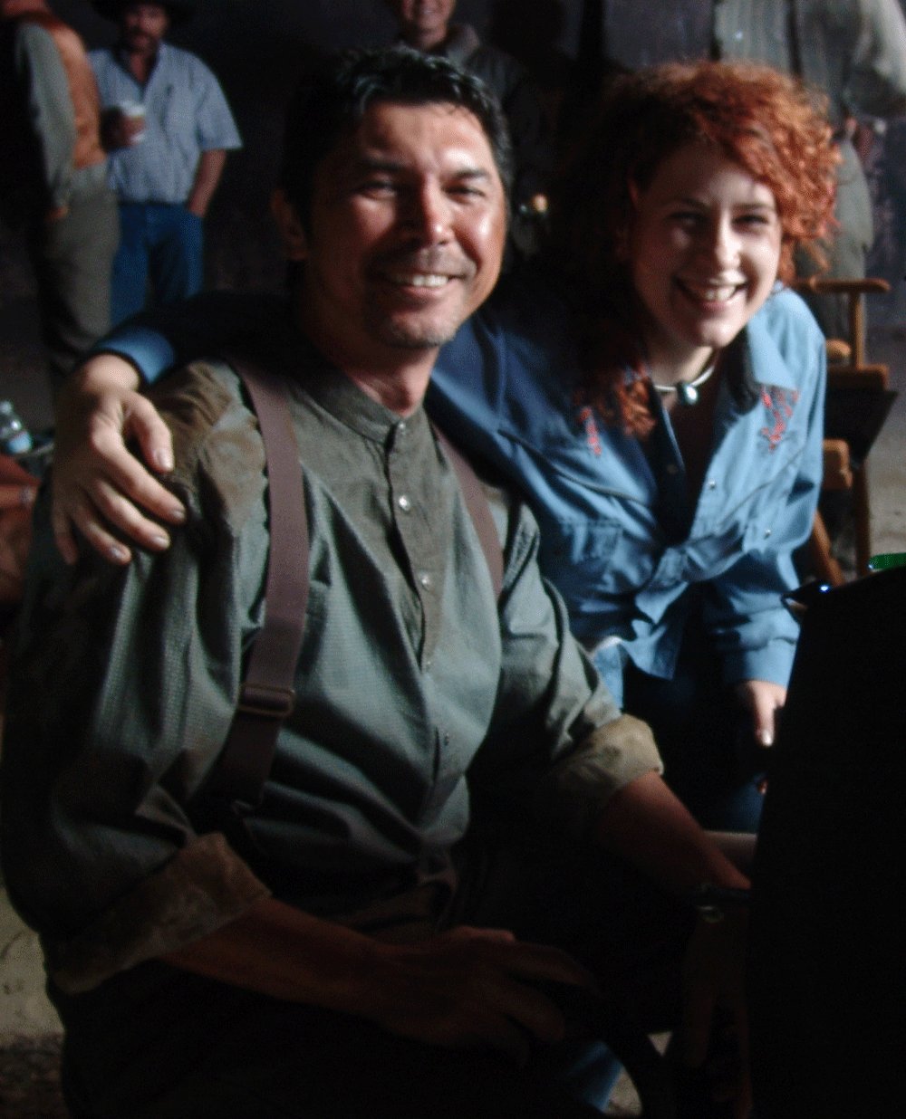 Lou Diamond Philips and Rosa on the set of 