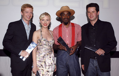 André Benjamin, Topher Grace, Scarlett Johansson and Simon Kinberg