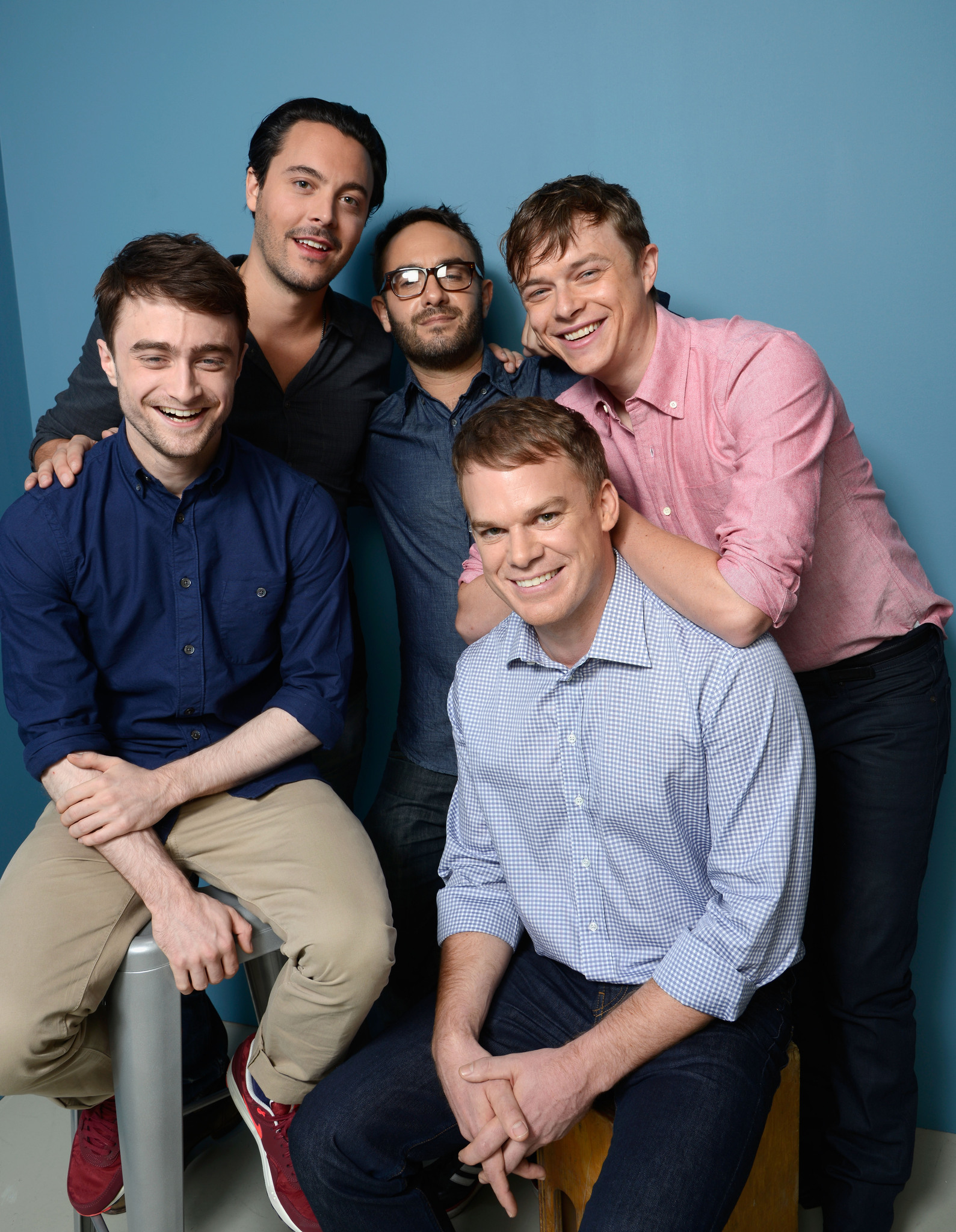 Michael C. Hall, Daniel Radcliffe, John Krokidas, Jack Huston and Dane DeHaan at event of Nuzudyk tuos, kuriuos myli (2013)