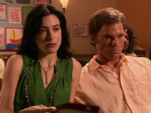 Still of Michael C. Hall and Jaime Murray in Deksteris (2006)