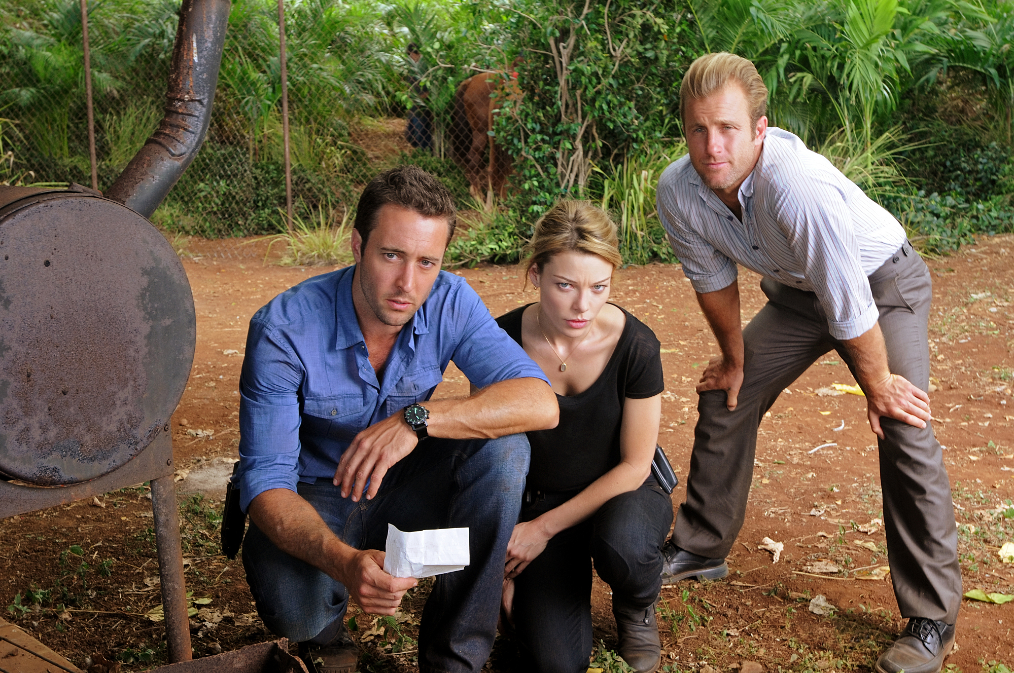 Still of Scott Caan, Lauren German and Alex O'Loughlin in Hawaii Five-0 (2010)