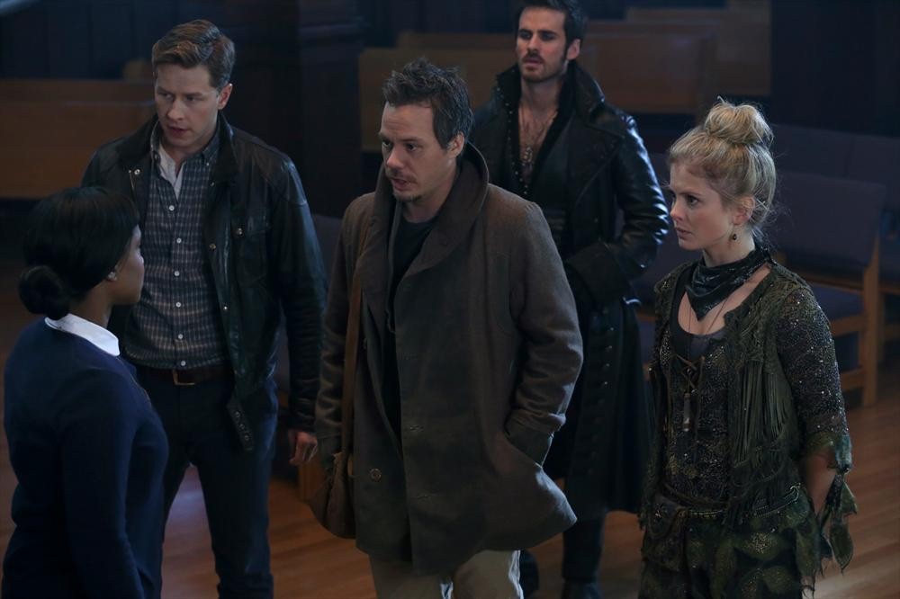 Still of Rose McIver, Evans Johnson, Colin O'Donoghue, Michael Raymond-James and Josh Dallas in Once Upon a Time (2011)