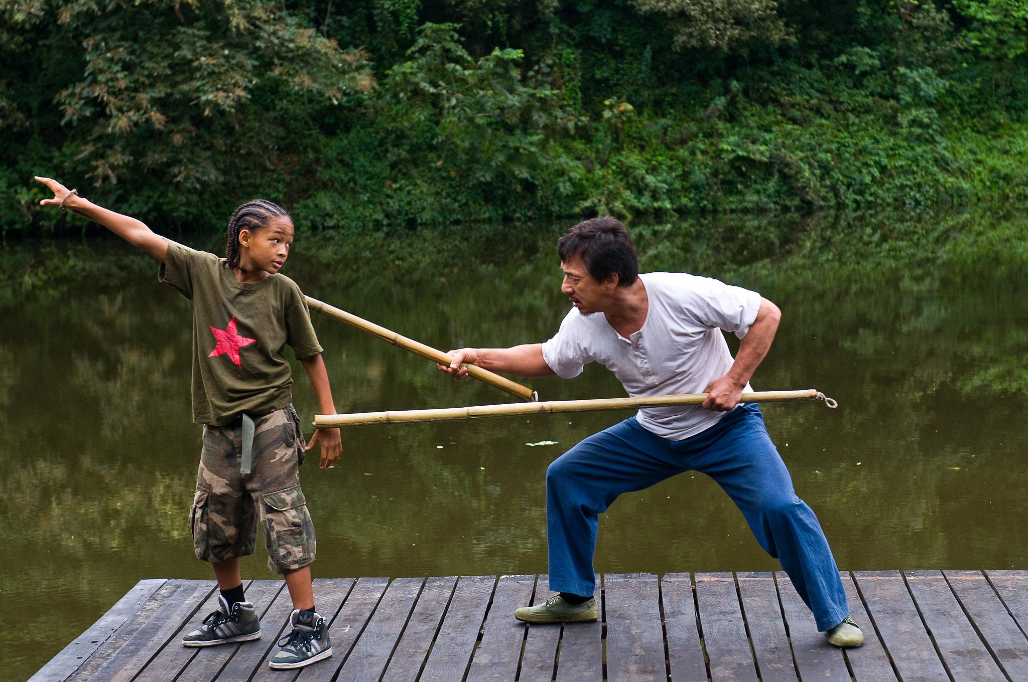 Still of Jackie Chan and Jaden Smith in The Karate Kid (2010)