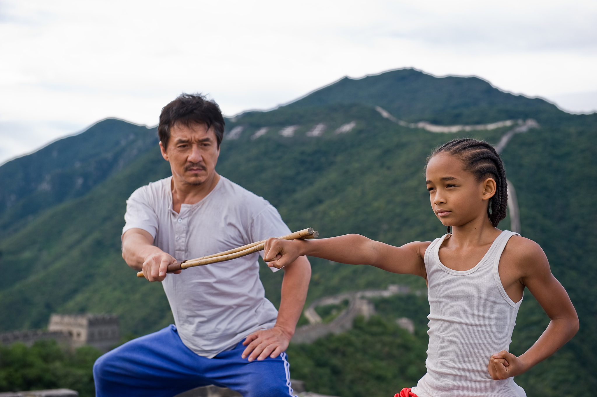 Still of Jackie Chan and Jaden Smith in The Karate Kid (2010)