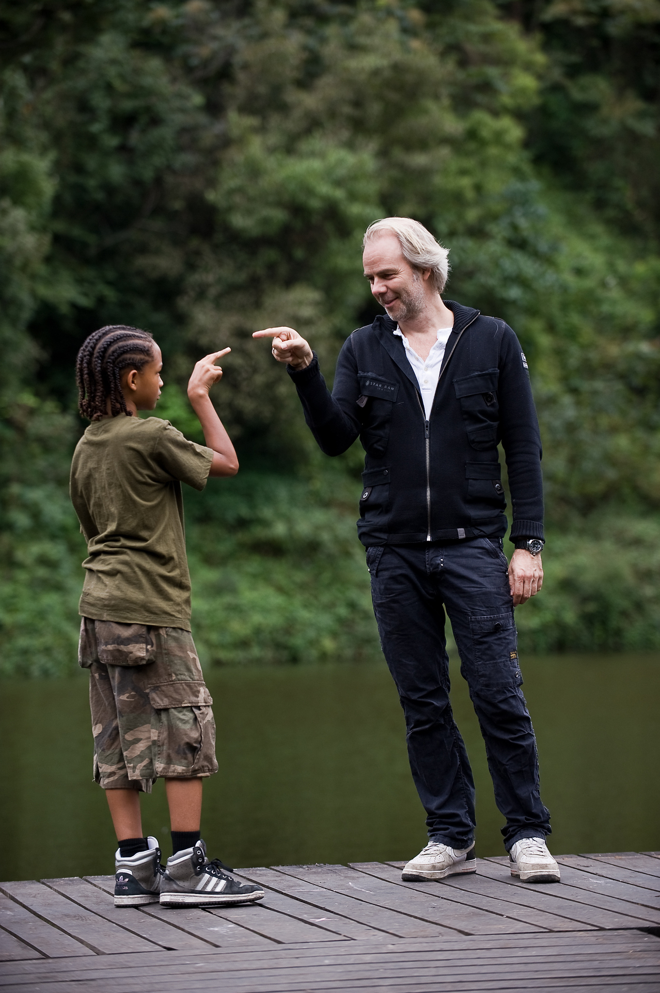 Still of Harald Zwart and Jaden Smith in The Karate Kid (2010)