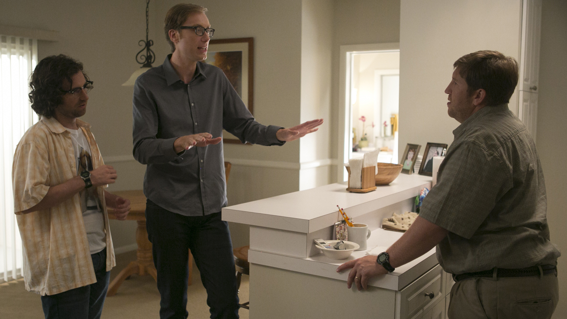 Kyle Mooney, Stephen Merchant and Nate Torrence in Hello Ladies