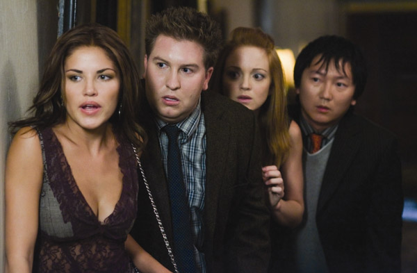 Still of Marika Dominczyk, Nate Torrence, Jayma Mays, Masi Oka in Get Smart's Bruce and Lloyd out of Control (2008)