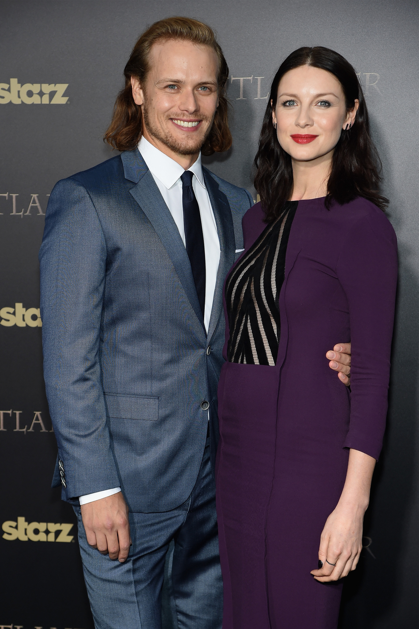 Sam Heughan and Caitriona Balfe at event of Outlander (2014)