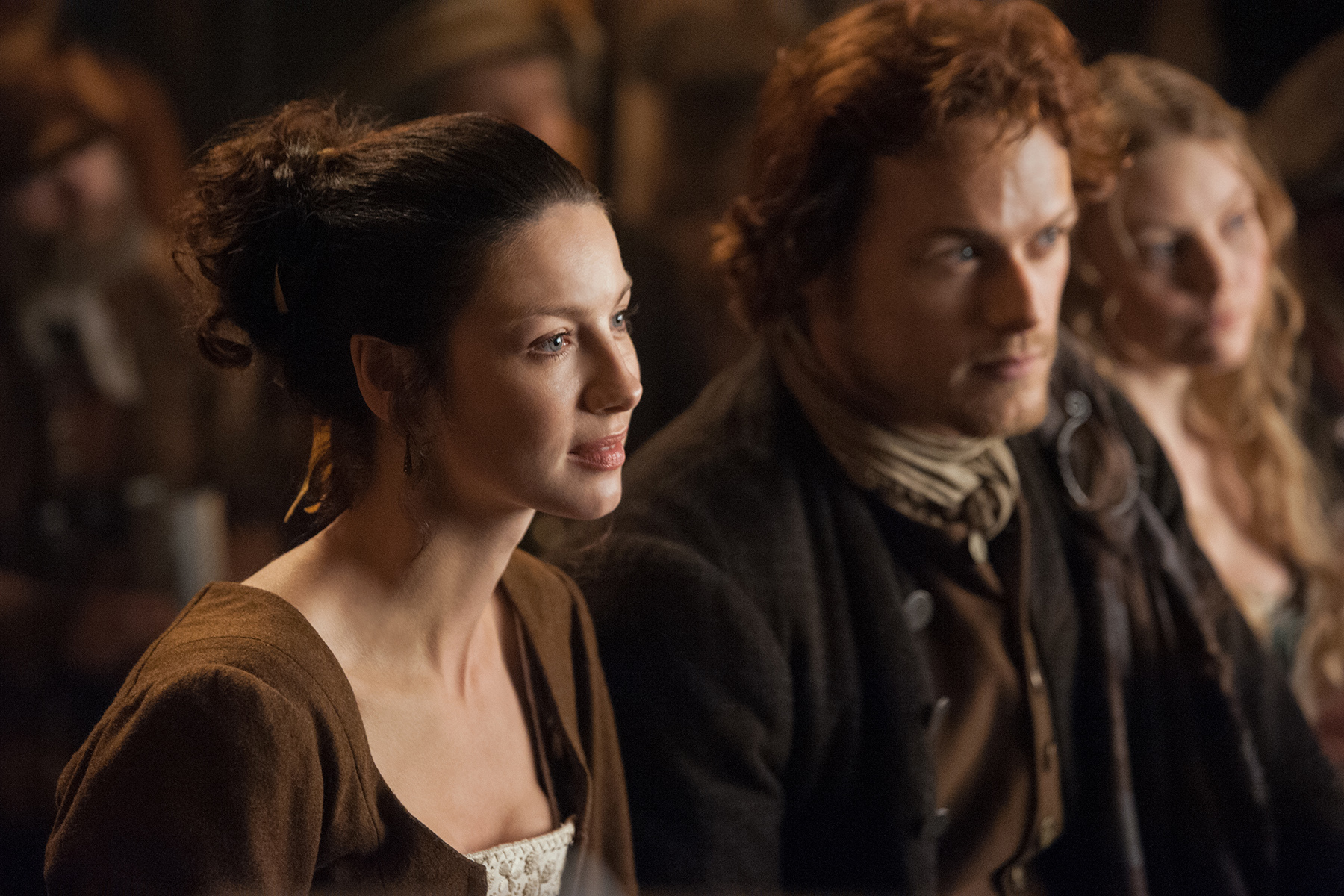 Still of Sam Heughan and Caitriona Balfe in Outlander (2014)