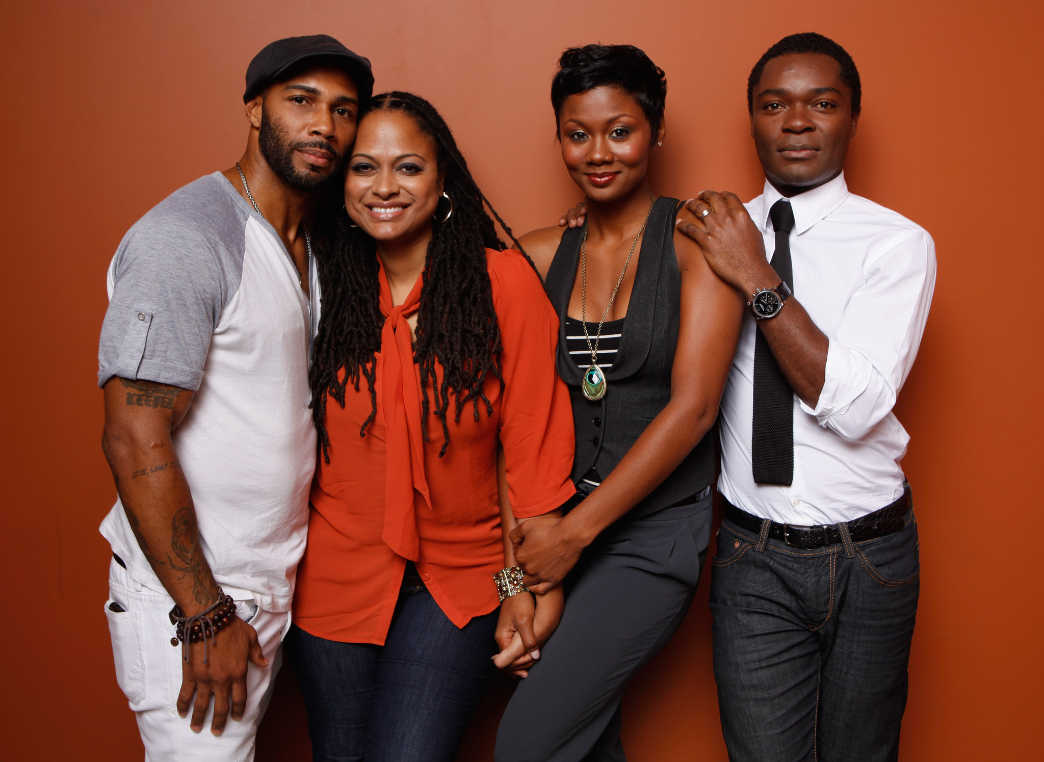 David Oyelowo, Ava DuVernay, Omari Hardwick and Emayatzy Corinealdi at event of Middle of Nowhere (2012)