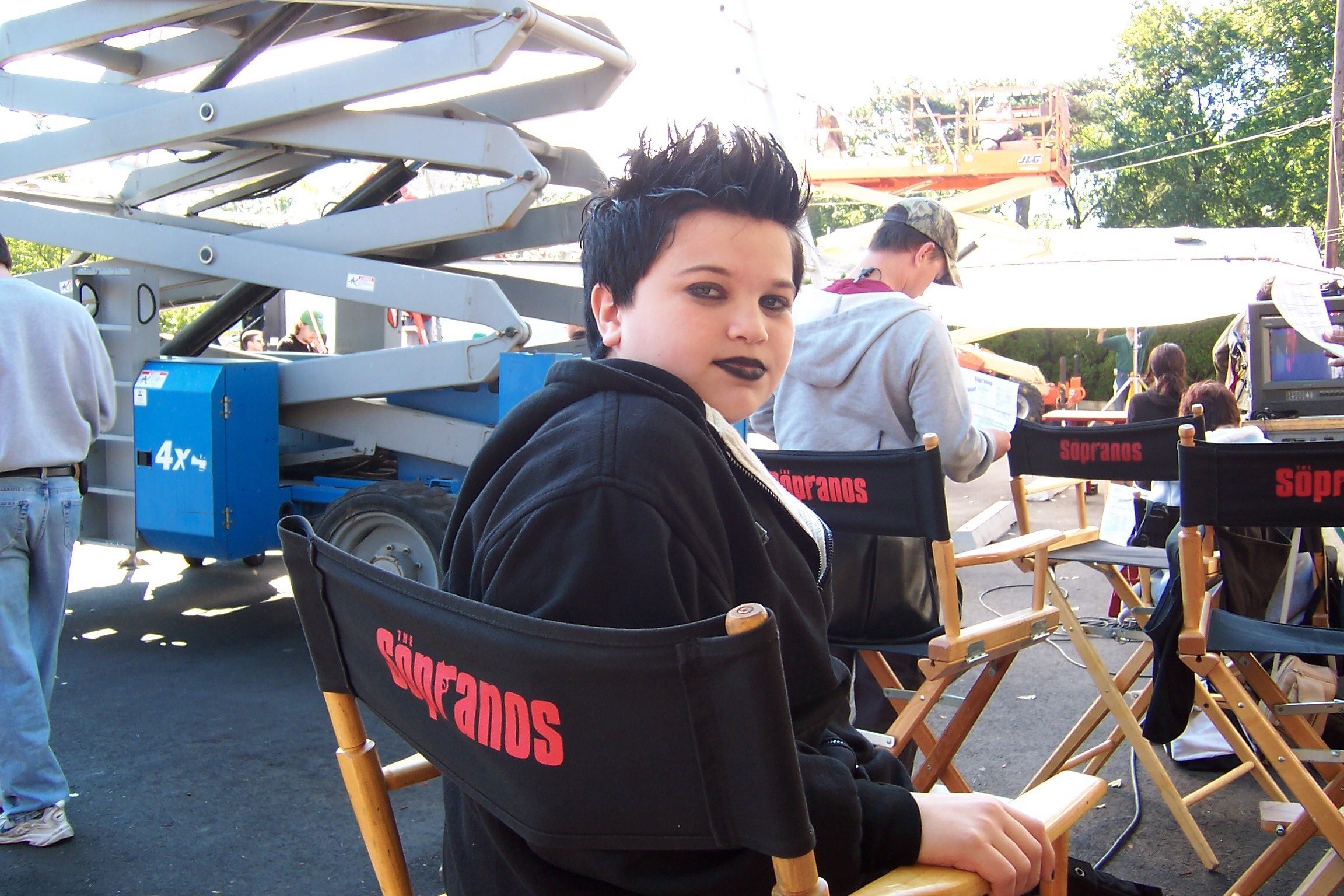 Vito Spatafore Jr. on the set of 