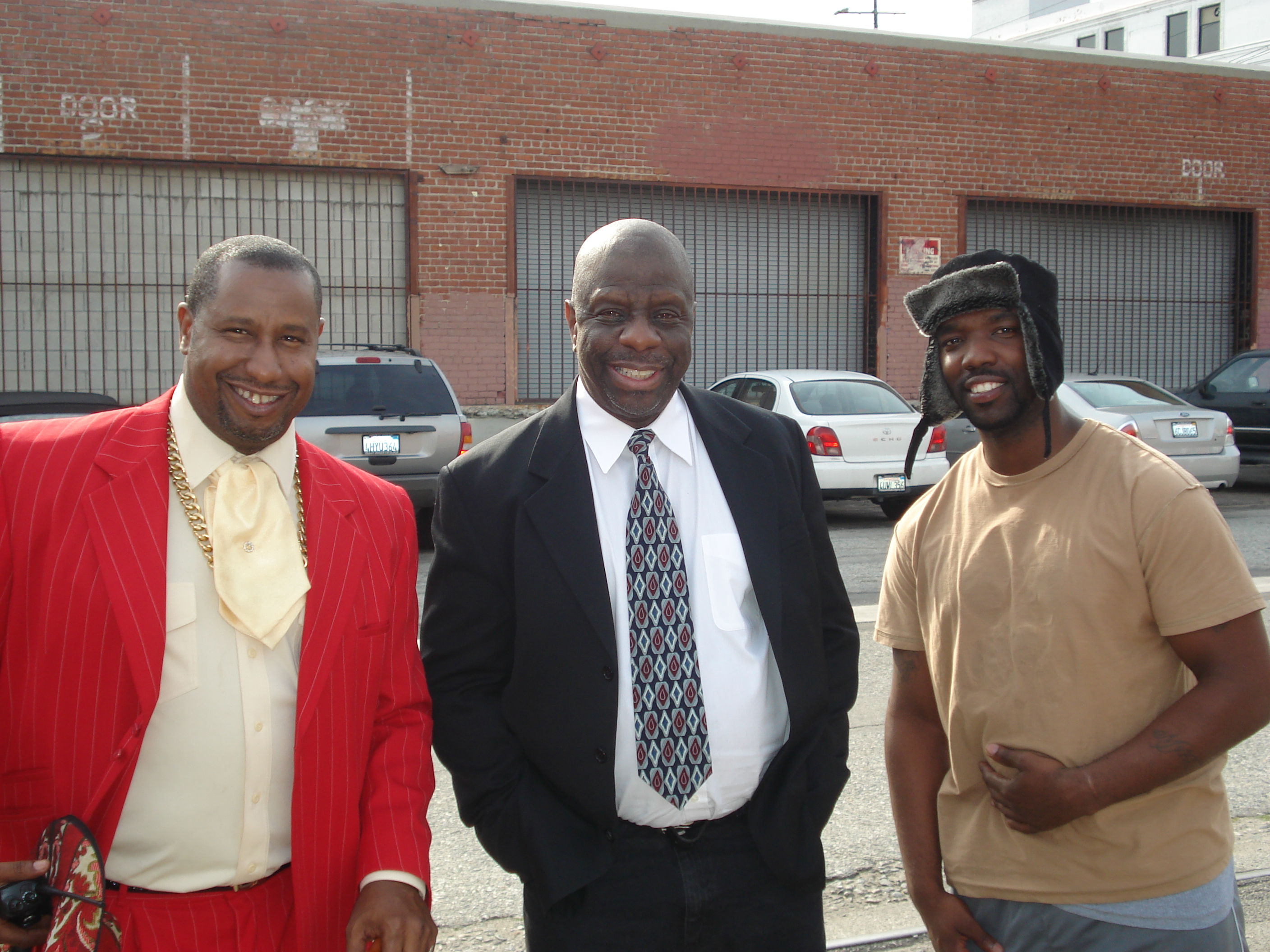 Terence Rosemore, Jimmy Walker and C.L. Taylor on the set of Sho-Nuff