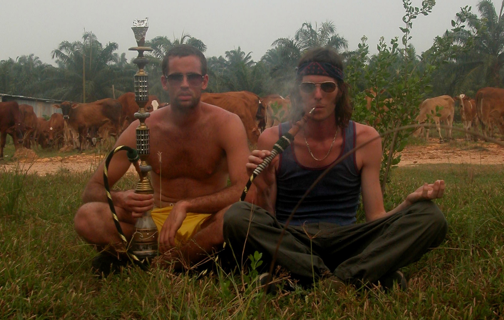 Chris Keener in Cambodia with Chadwick Brown on the set of Strollin On.