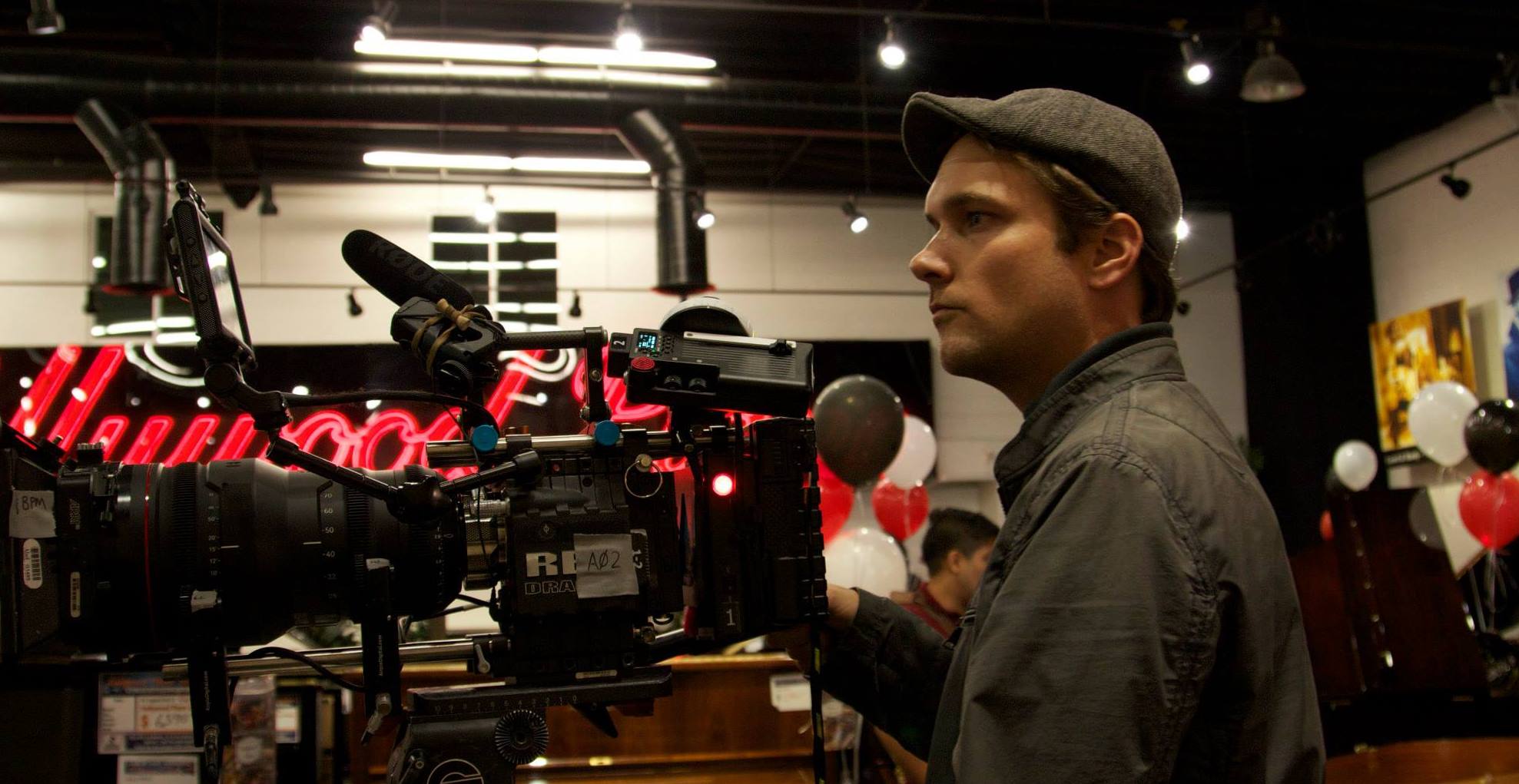 Director Tom Grey on the Set of Player Piano