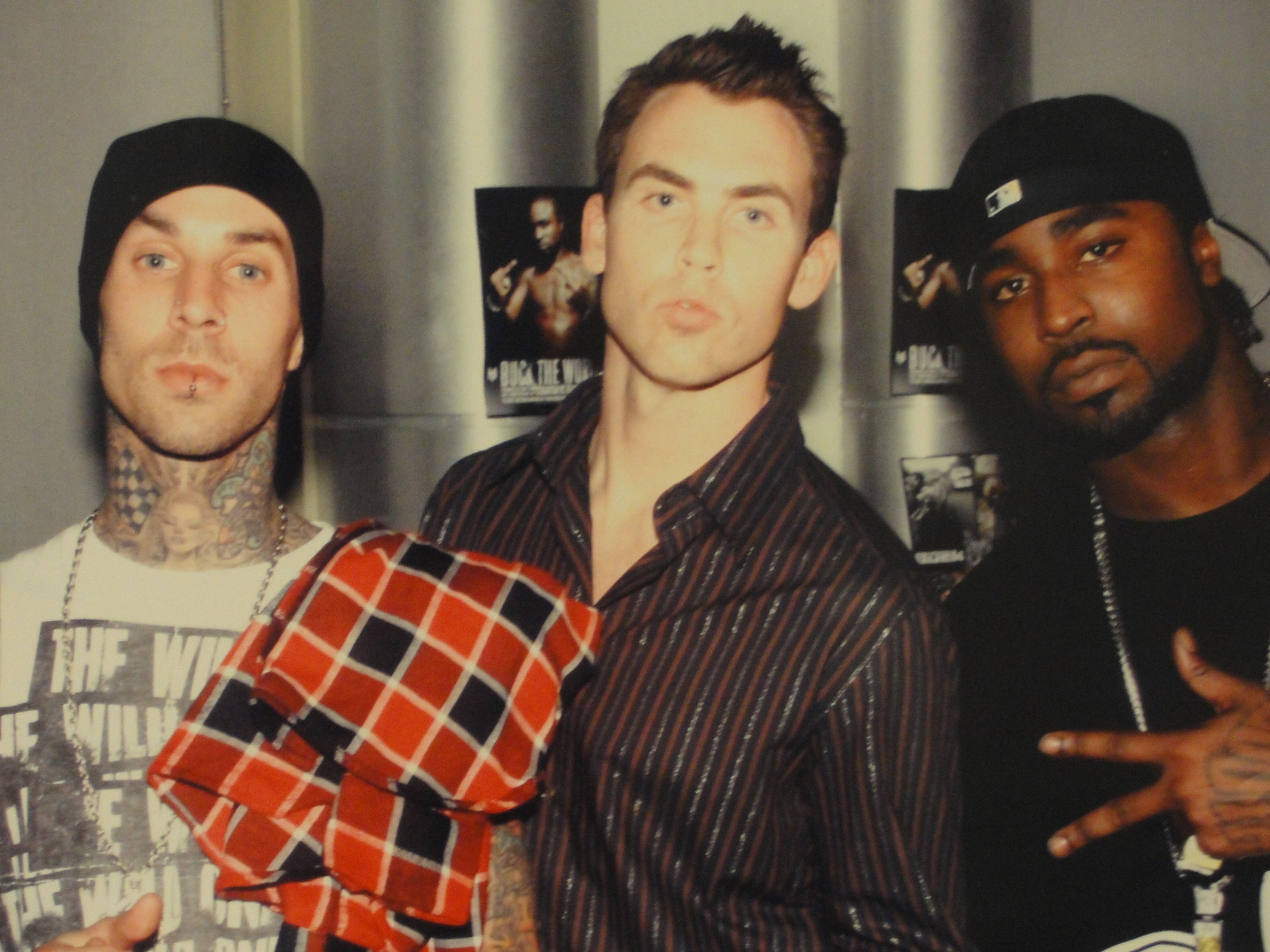 Travis Barker, Bobby Joyner and Young Buck at G-Unit/Interscope Record release party